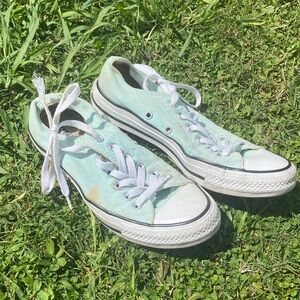 Converse Low-Top Sneakers in Mint and White